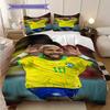 Biancheria da letto con vibrante arte calcistica di Neymar Jr (1 * copripiumino + 2 * federa, senza nucleo) Set Lenzuola Regalo di Compleanno di Natale Piatto 2D