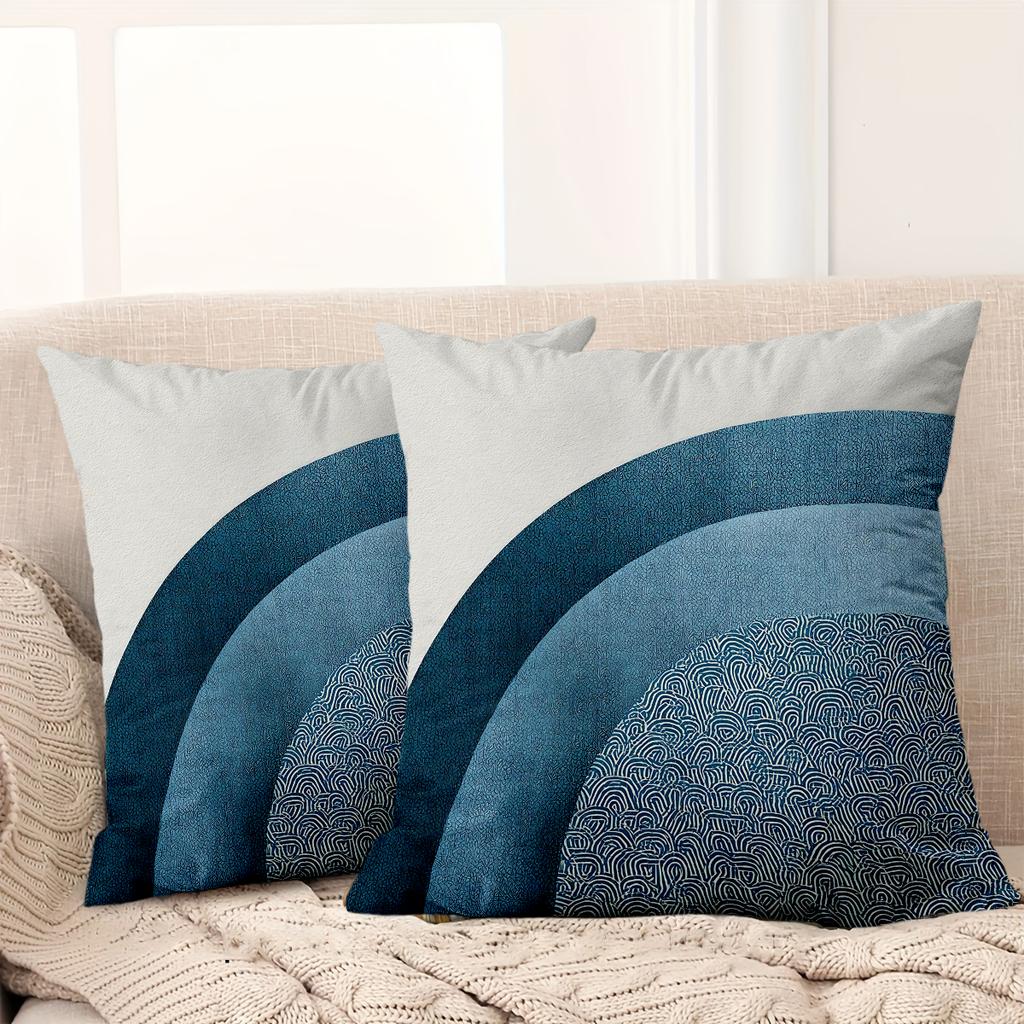 1 Stück Set von 2 Marineblau Boho Bogen Kissenbezüge Muster Kissenbezug Geeignet für Sofa Schlafzimmer Auto Kissenbezug