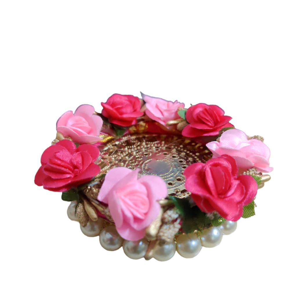 @ Diwali Christmas Tea light Candle Holders Pearls Paper flowers Y211 VD-804-60%OFF