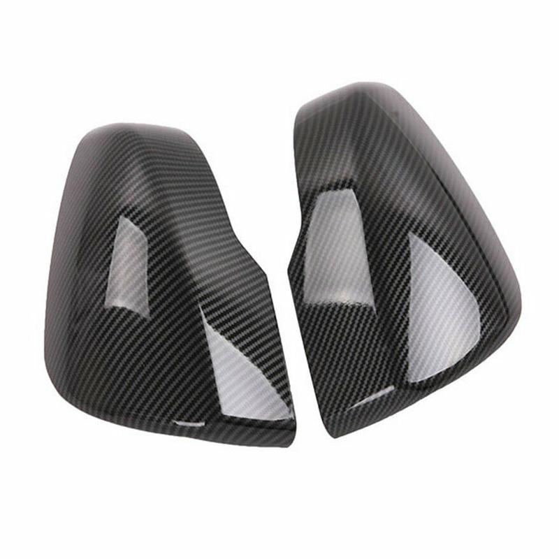 1 Pair Car Side Rear View Mirror Cover Cap Fit for Subaru Crosstrek XV Forester Impreza Black Carbon Fiber Texture Plastic