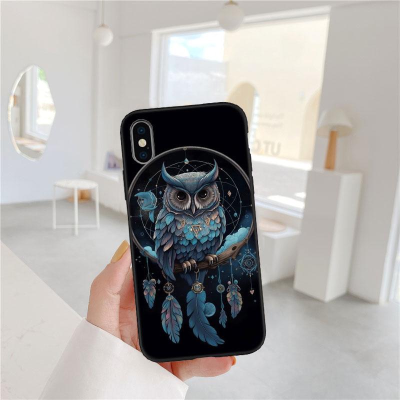LO20 Cartoon Art Owl Soft Shell Phone Case for Redmi Note 13 14 Pro+ Plus A3 A3X 13X 13C 13R 14S 14C 14R