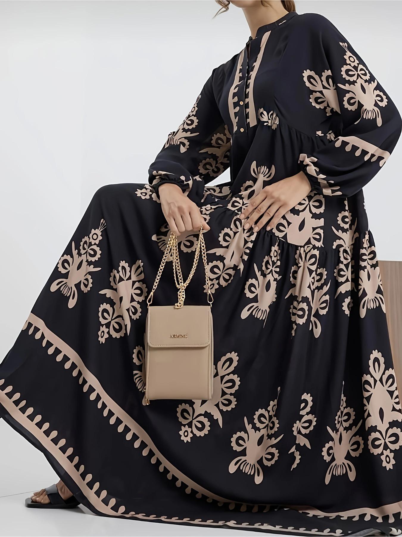 

Элегантное женское платье-халат с принтом локации 2024 года - Европейский и американский стиль XL темно-синий