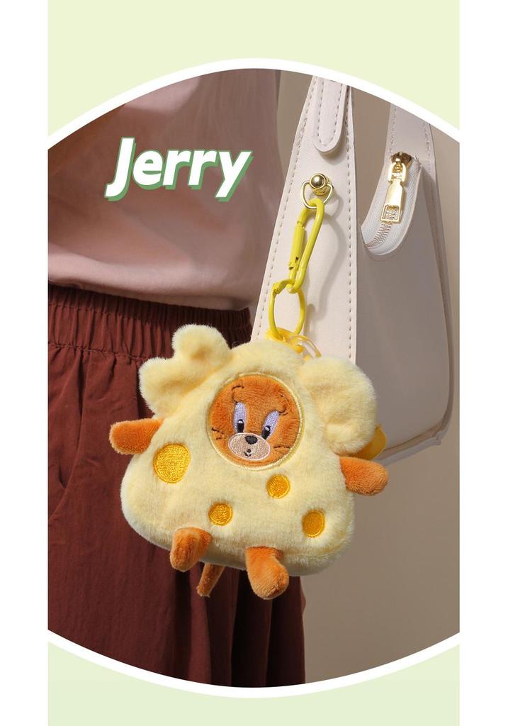 Tom and Jerry Cartoon Plush Coin Purse & Keychain with Bell