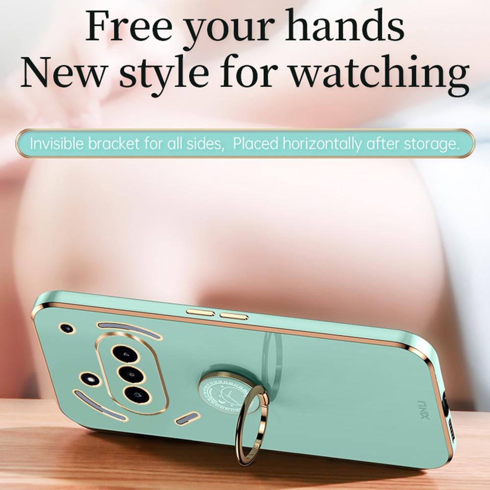 XINLI For Nothing Phone (3a) Case Ring Kickstand Electroplating TPU Phone Cover