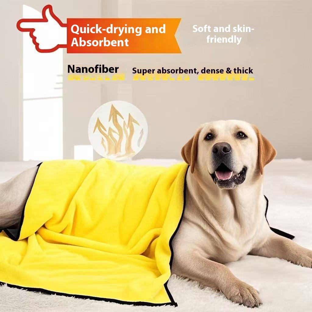 Pet products Super absorbent towel Dog cat bath artifact Large thickened towel Dry cleaning bath towel