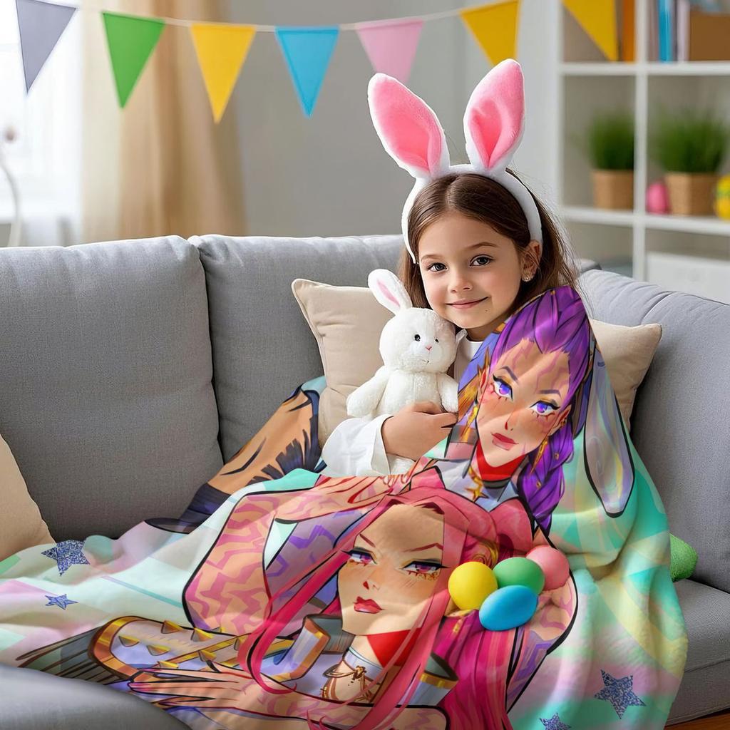 K-Pop Demon Hunters Blanket Hot Anime Flannel Blanket Fan Gift Suitable for Home Leisure Camping Travel Multifunctional Blanket