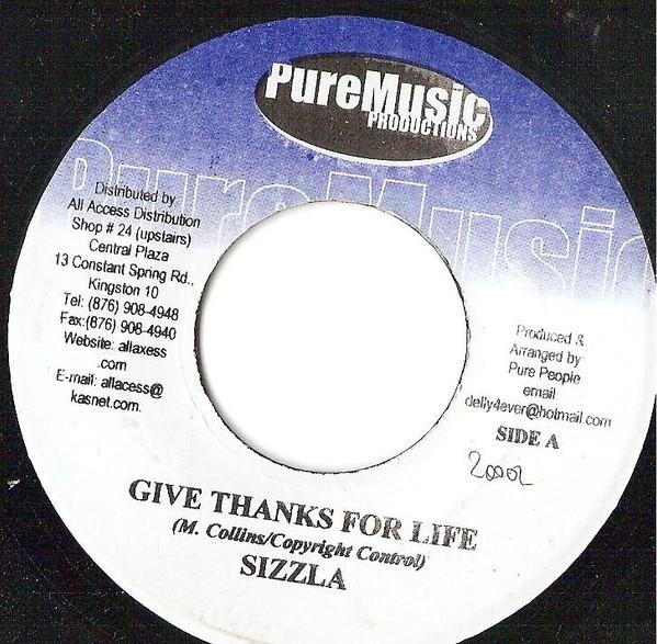 

7inch Record SIZZLA / DELLY RANKS & CHRISTOPHER - Give Thanks For Life / Ready For Lo NONE Pure Music Prod 2002 Jamaica Reggae, Ska & Dub Used