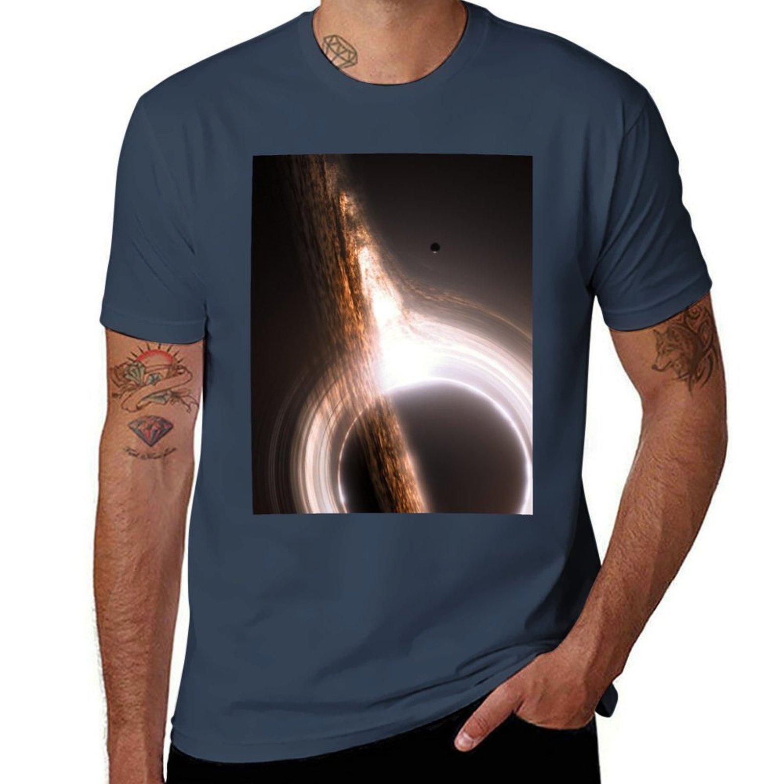 Interstellar Gargantua Black Hole TShirt Basic Casual Short Sleeve Cotton Shirt S