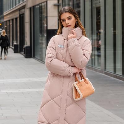 Women Winter Cotton Jacket Long Thick Stand Collar Coat Solid Color Slim Warm Cotton Clothes Elegant Fashion Coat