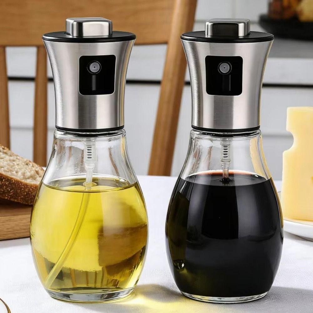 Stainless Steel Glass Oil Sprayer Fine Spray Oil Dispenser Bottle  Cooking Equipment