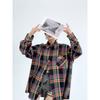 2024 Letter Long Sleeve Shirt Japanese Hong Kong Style Ins Loose Shirt Boys Summer Trendy Versatile Casual Coat