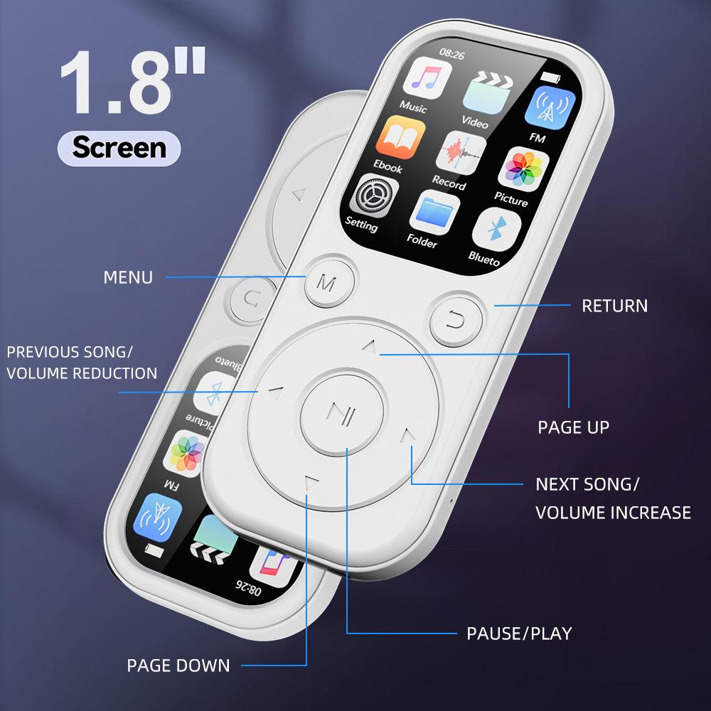 Hudební přehrávač MP3/MP4 s funkcí nahrávání a připojením Bluetooth