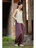 Women's Spring Retro Zen Loose Ramie Cotton Linen Harem Pants for Kung Fu Meditation