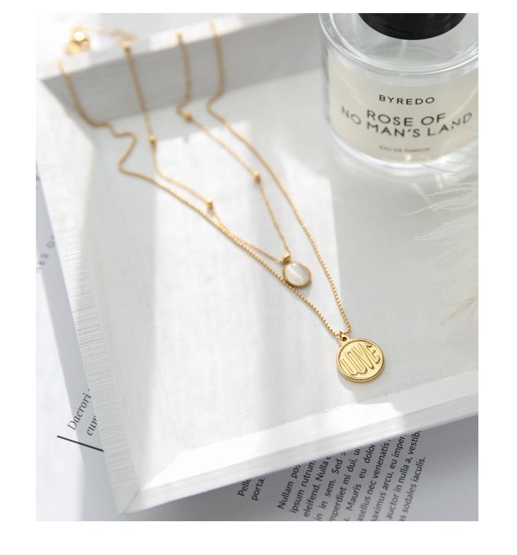 Stylish Double-Layer Titanium Steel Necklace - Women's Long Hoodie Chain