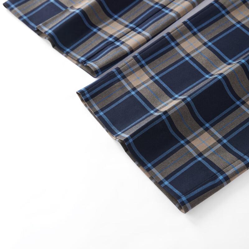 PEACEBIRD Women's Stylish Plaid Straight-Leg Trousers