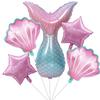 5pcs/set Mermaid Tail Shells Balloons Under the Deep Sea Mermaid Theme Party Decorations Baby Shower Girl Birthday Party Favors