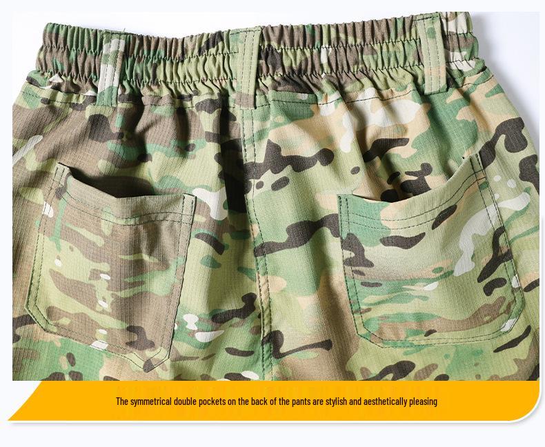 Summer Quick-Dry T-Shirt & Durable Work Pants Set for Outdoor Military Training or Security
