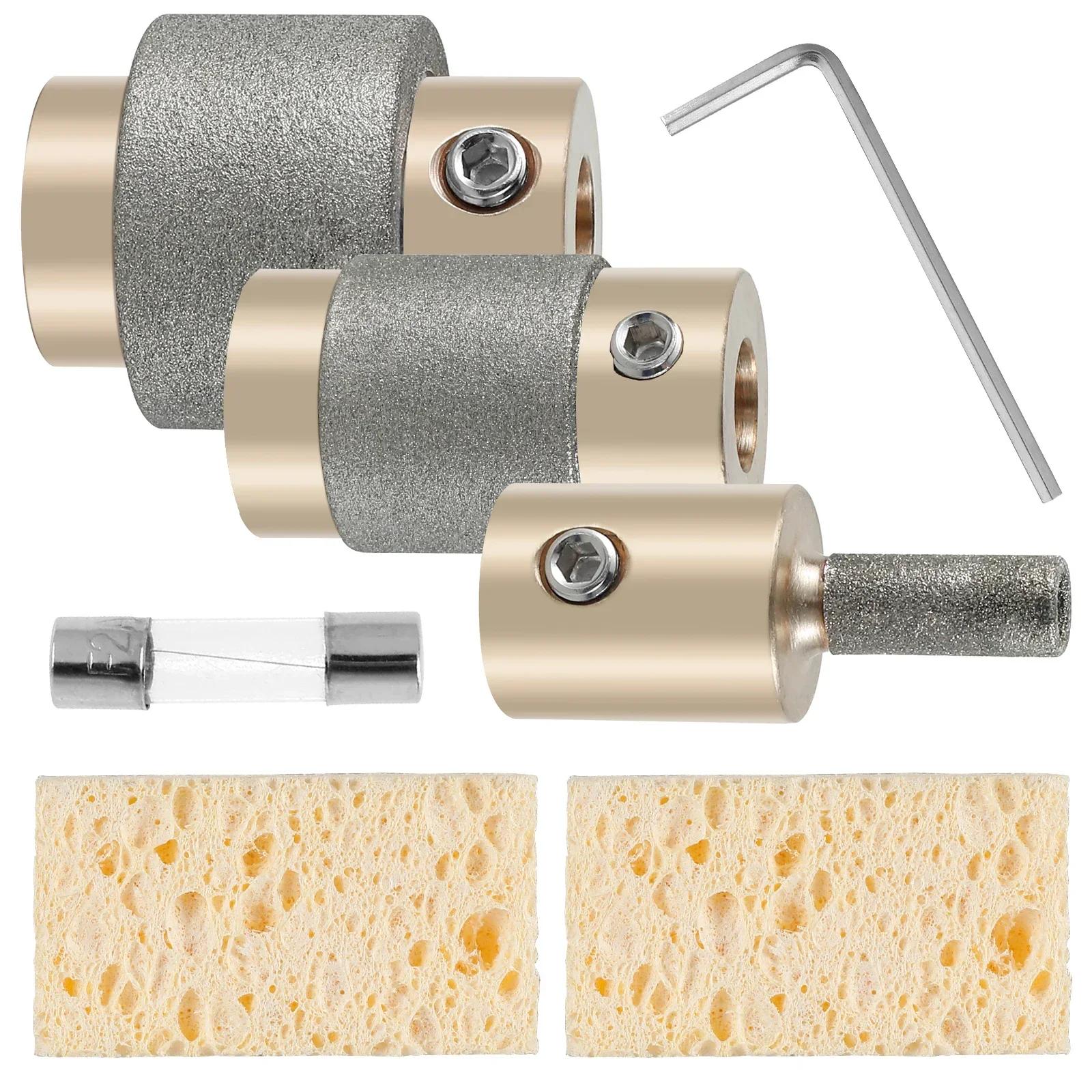 

Набор инструментов для алмазной шлифовальной головки, шлифовальная головка для цветного стекла, 1 дюйм, 3/4 дюйма, 1/4 дюйма, 1/8 дюйма, многоразмерный латунный сердечник, алмаз