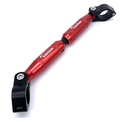 Kaedear Bike Handle Brace Variable Adjustment Standard Handlebar Aluminum Clamp Bar Mount Length 22.2mm 330-200mm KDR-HB1 (Black/Red)