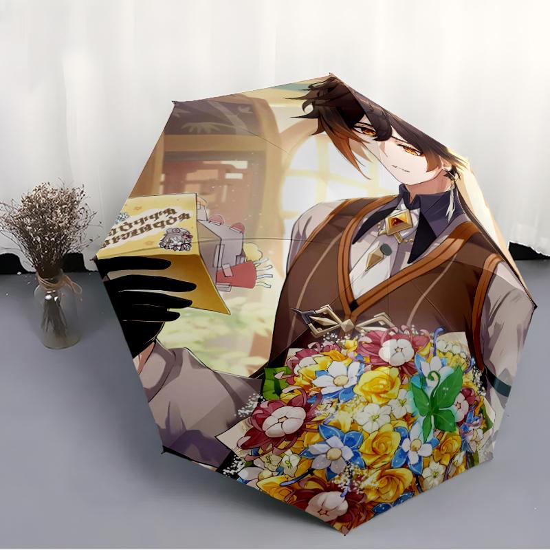 1pc Genshin Impact2 Umbrella, Sun Protection, And UV Shielding. It Has Eight Sturdy Ribs for Outdoor Use And Perfect Gift