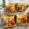 Vintage Tiger & Peony Embroidery Style Cushion Covers Pattern Cushion Cover Suitable For Sofa Bedroom Car Pillow Cover