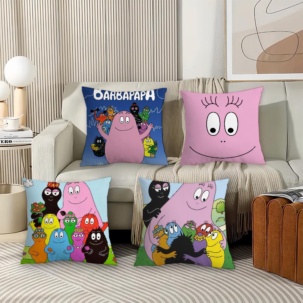 Cartoon B-Barbapapa Pillow Case Office Cushions Suitable For Sofa Car Bedroom Decorative Cushion Cover