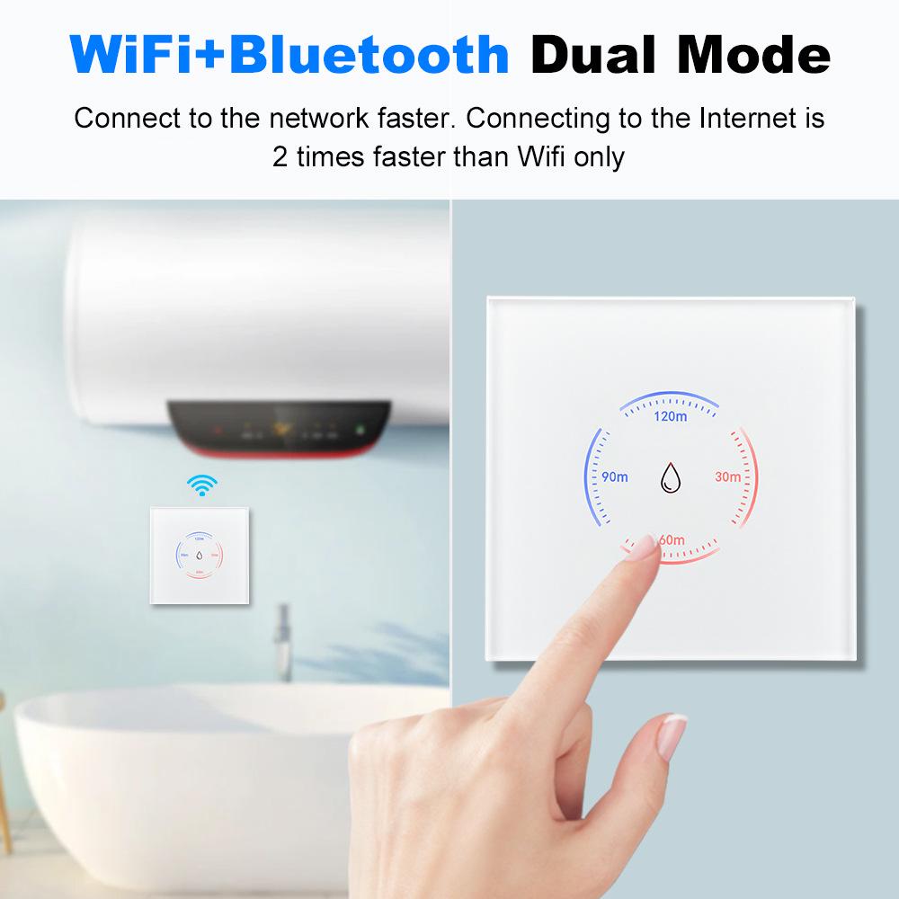Graffiti WiFi Smart Touch Switch for Water Heater & Air Conditioner, 40A High-Power, European Standard, Voice Control.