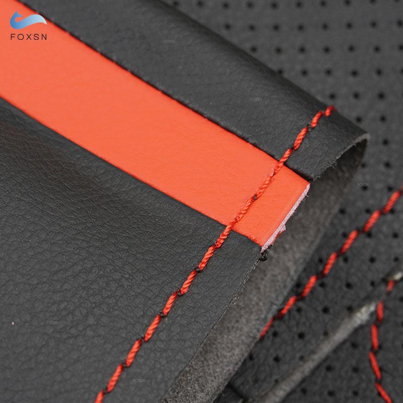 For Dodge RAM 1500 Classic 2012- RAM 2500 3500 5500 2012-2018 Car Interior Steering Wheel Cover Perforated Leather Trim