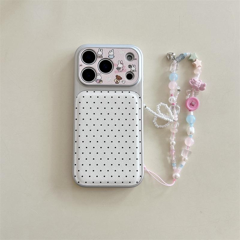 Cute Cartoon Polka Dot Bear & Rabbit Case for iPhone 17/16 Pro Max/15/14