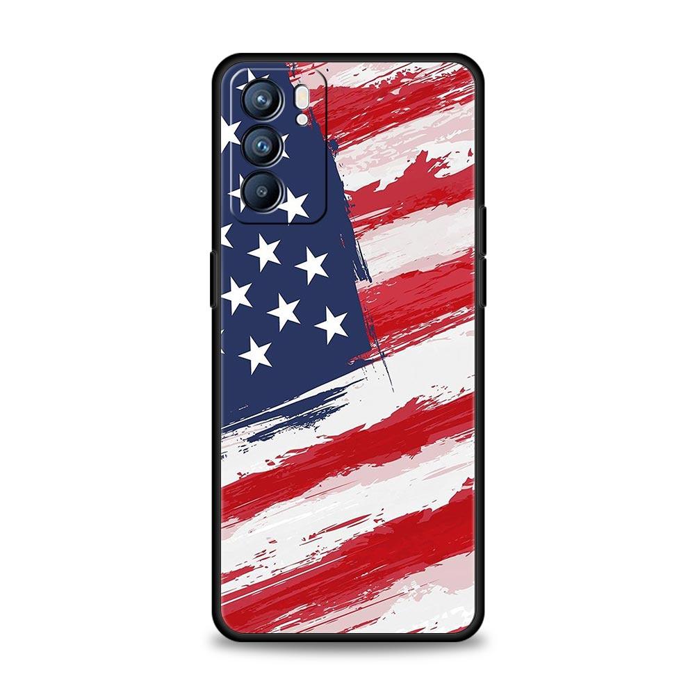 

Phone Case Cover For Oppo A17 A31 A54 A57 A78 A79 Find X5 X6 Reno 7 8 10 11 12 13 F Pro 5G Soft TPU American United States Flag Reno13