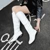 Fashion Shoes for Women Fashion Sleeve Women's Boots Spring Autumn Round Toe Solid High Tube Low-heeled Plus Size Boots Zapatos Mujer
