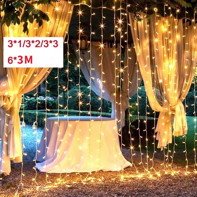 3M LED Curtain String Lights Fairy Decoration USB Holiday Garland Lamp 8 Mode For Home Garden Christmas Party New Year Wedding