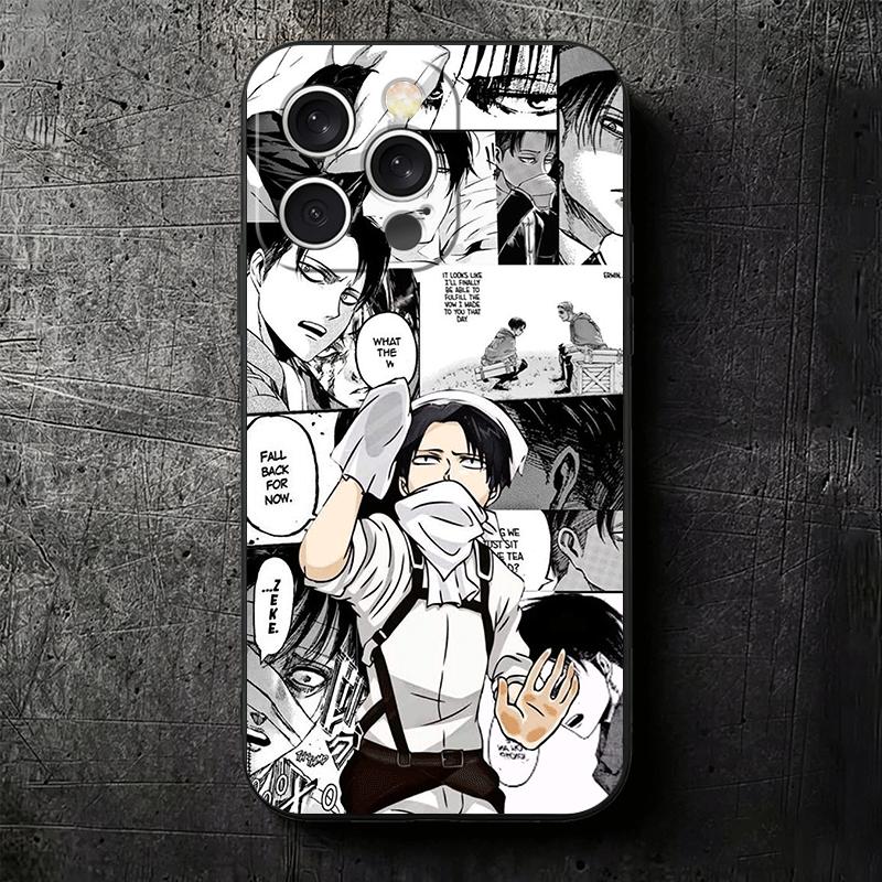 A-Attack On T-Titan Anime Soft Phone Case for iPhone 16 16E 17 Air 15 Pro Max 14 Plus 13 Mini 11 12 7 Black Cover Back Shell