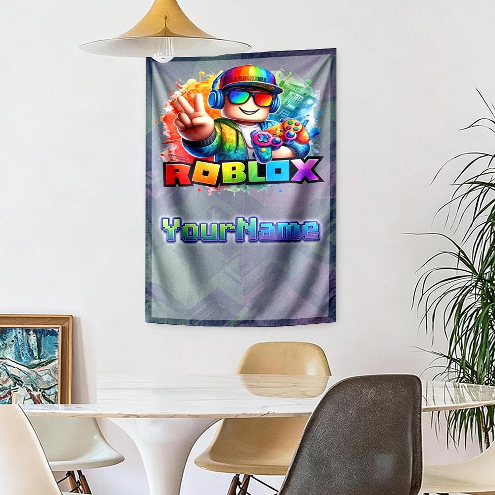Roblox Custom Your Name Wall Decor Tapestry Art For Pet Memorial Birthdaywedding Party Backdrop Family Gift