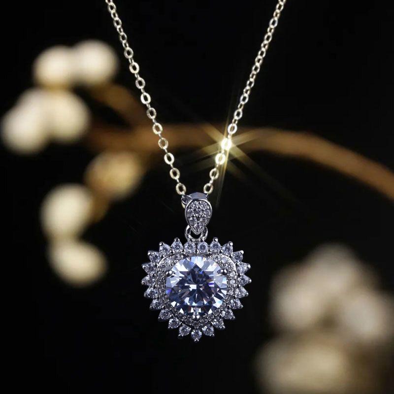 Роскошное колье-подвеска с имитацией бриллианта муассанита в форме сердца, 3 карата, для женщин 3 Carat [9mm] Single Pendant