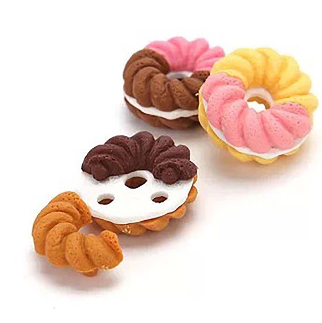 

School Office Supplies Macaron Rubber Eraser Pencil Erasers Drawing Accessories Correction Tools Donut Eraser-Random Color