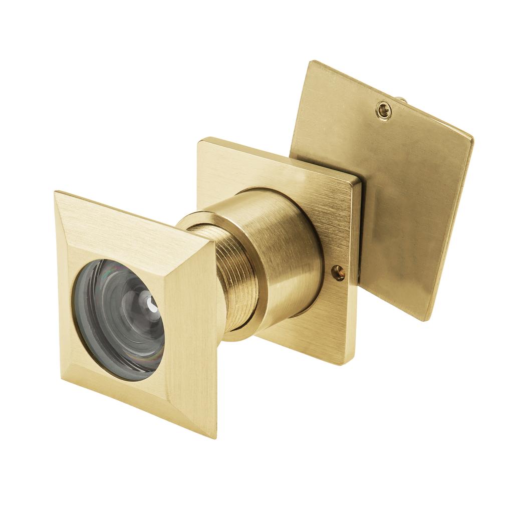 Solid Brass Square 28mm Door Peephole 220 Degree HD Optical Glass Lens Privacy Cover Heavy Duty Universal Fit for 42-54mm Door Thickness
