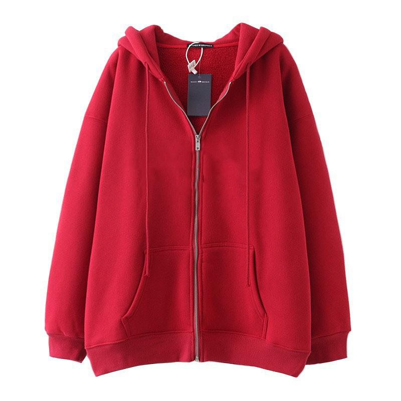 Casual Drawstring Zipper Hoodie Jacket with Pockets