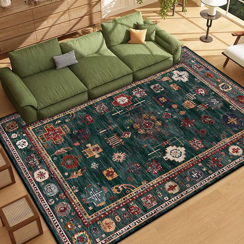 Persian Style Border Design Living Room Rug Soft Antiskid Bedroom Decor Carpet Easy Cleaning Entrance Door Mat Machine Washable