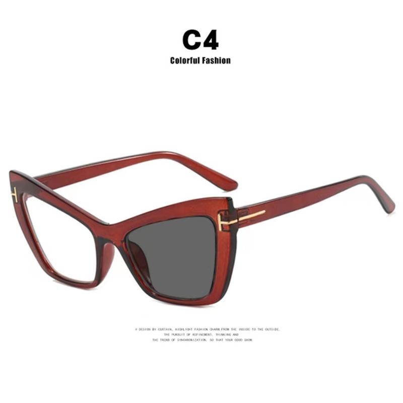 New Brand Design Fashion Cat Eye Leopard Glasses Women Frame Photochromic Anti Blue Light Computer Reading Eyeglass Degrees 0~+6