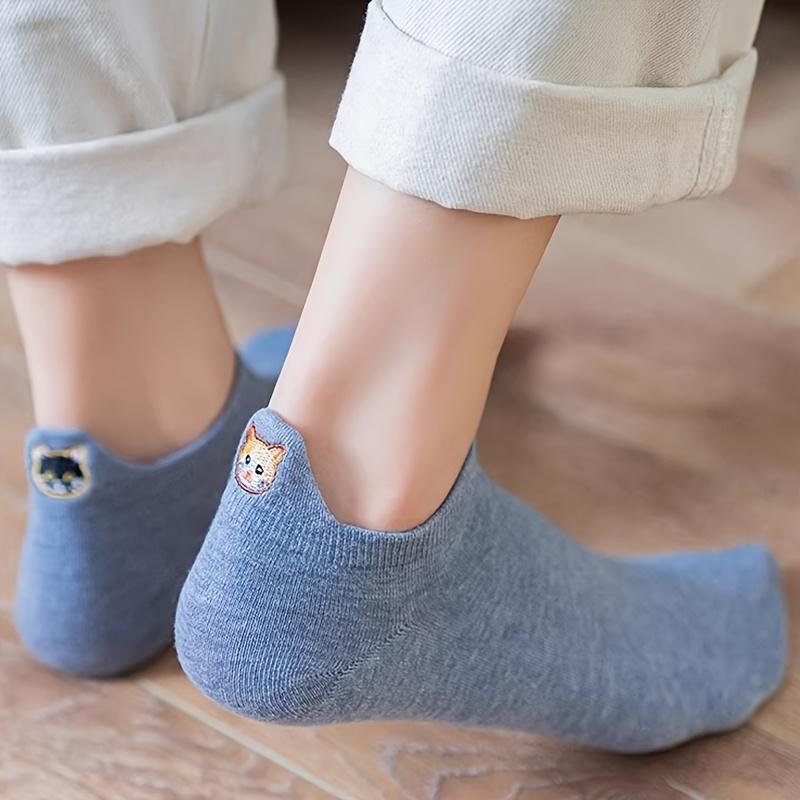 [Cute Cat Socks] 5 Pairs Soft Cute Cartoon Cat Socks for Women | Lightweight, Breathable, Hand Washable, Casual Wear, Playful Kitten Designs