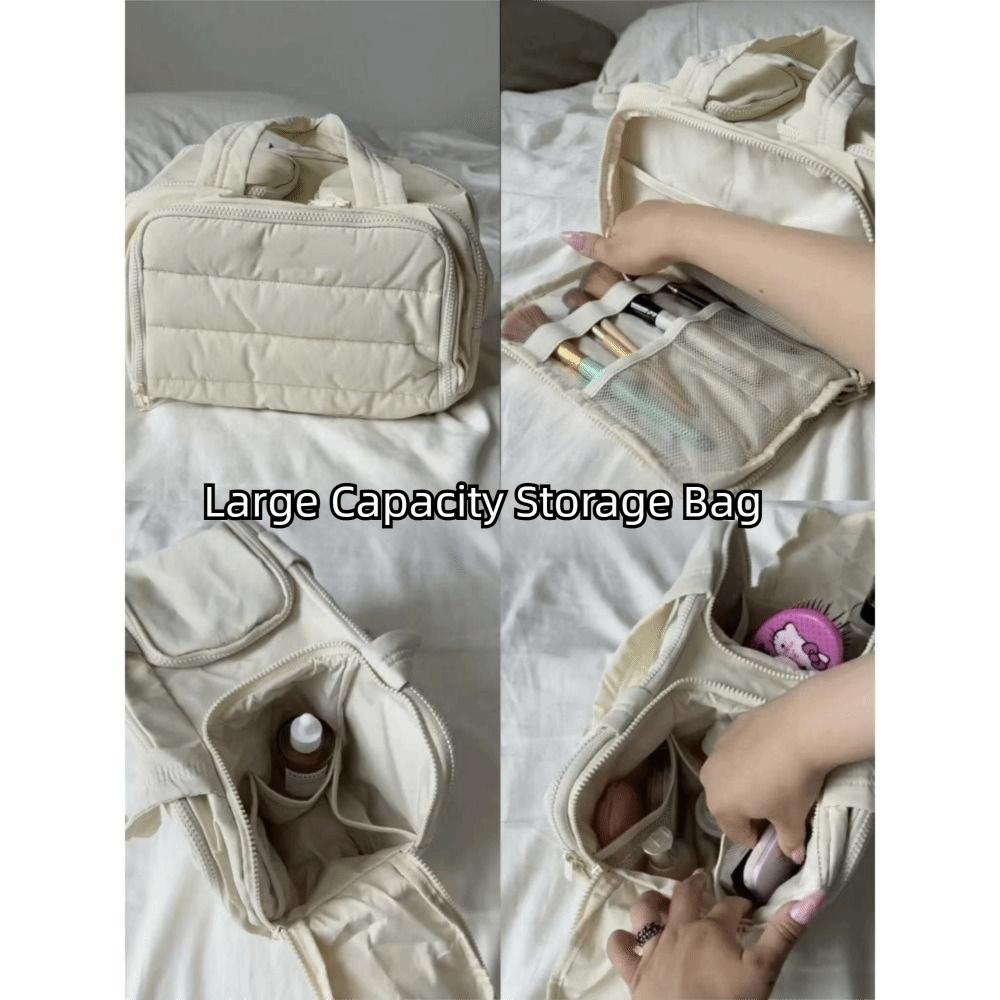 Zipper Closure Travel Toiletry Bag Double Side Open Women Cosmetic Tote  Unisex Toiletries