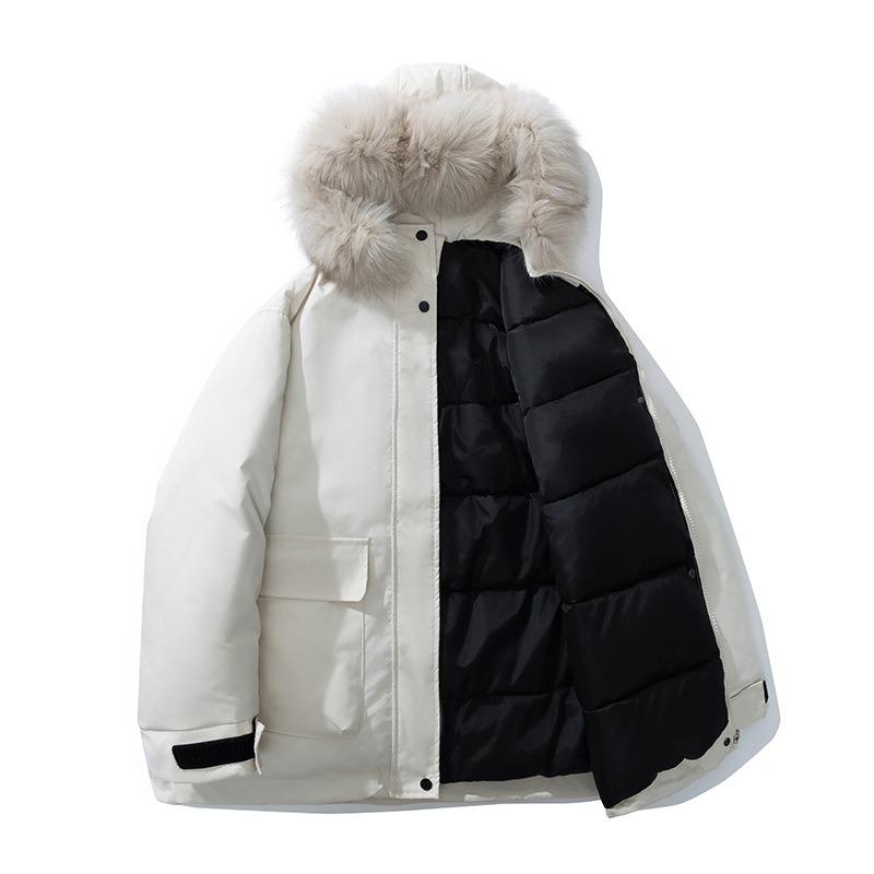 Tooling down cotton cotton jacket women's winter new short hooded big fur collar outdoor pie overcome coat