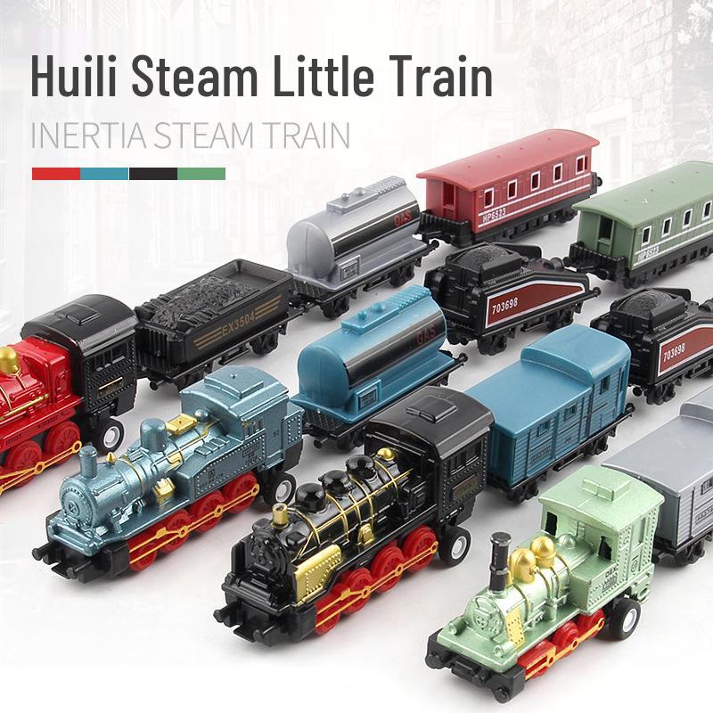 Retro Alloy Pull-Back Toy Train: Freely Assembled English Version for Children