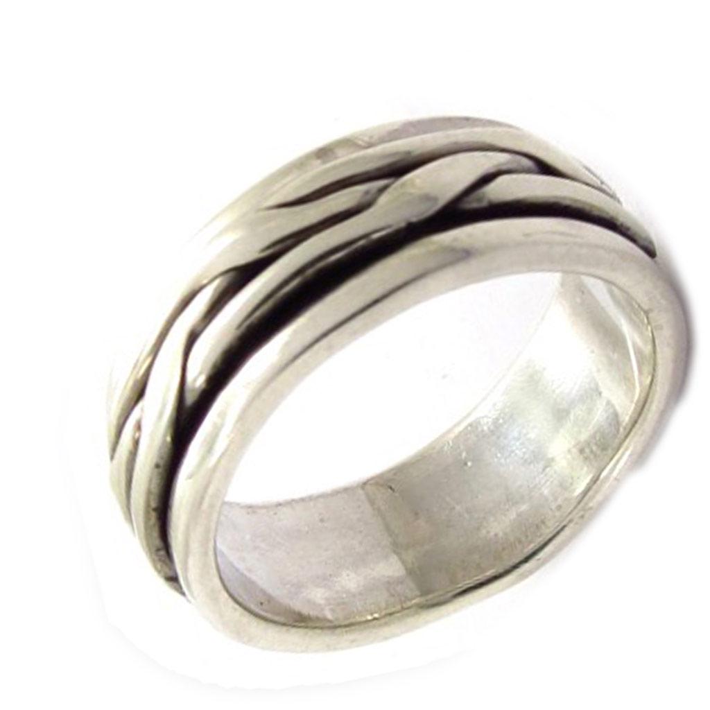 Silver Ring 'Infini' Aged Silver (anti-stress) - 7 Mm