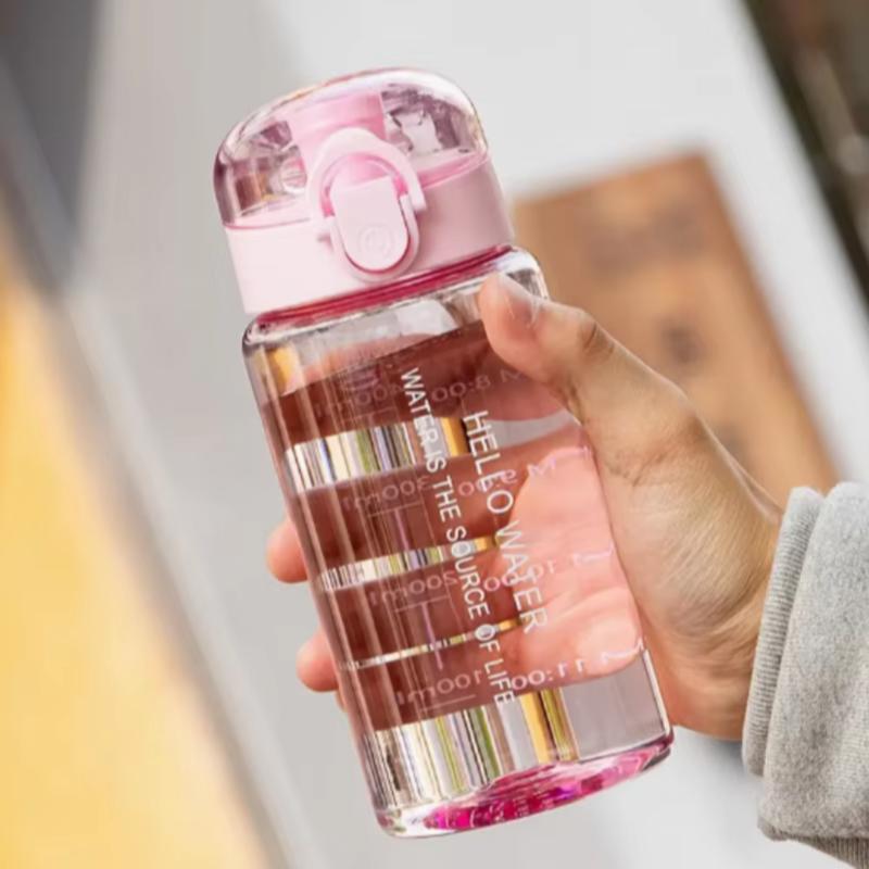 550ML Space-Themed Water Bottle with Anti-Slip Lid & Handle - Durable Plastic, Leak-Proof Design for Outdoor Sports, Camping