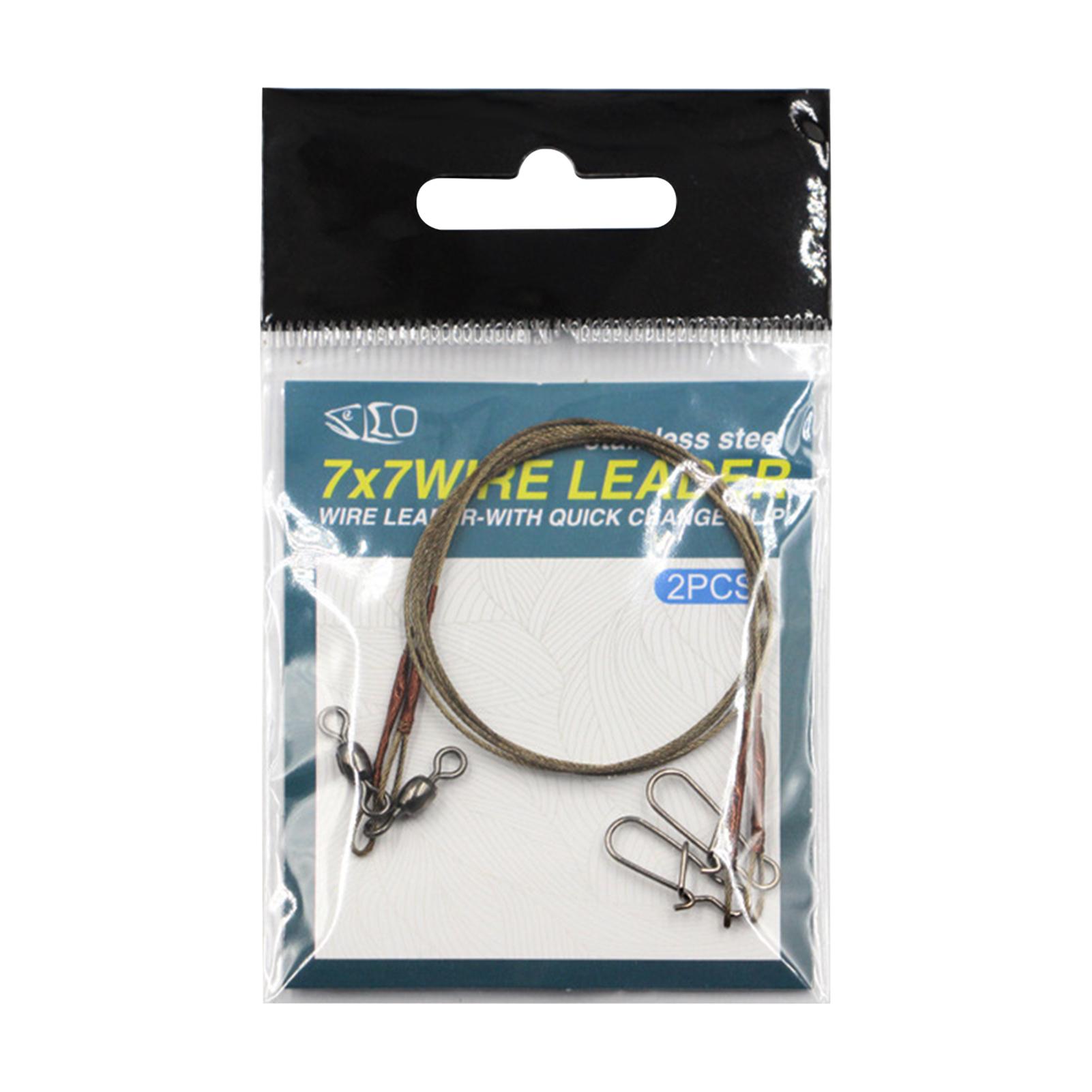 

40cm Titanium Steel Fishing Leader Wire with Swivel and Snap for Bite Proof Lure Fishing Anti Abrasion Durable Strong