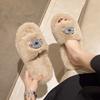Fashion Women Winter Fashion Soft Warm New Comfort Flat Fur Slipper Outside Fluffy Slippers Indoor Soft Plush Shoe Women Luxury Slippers