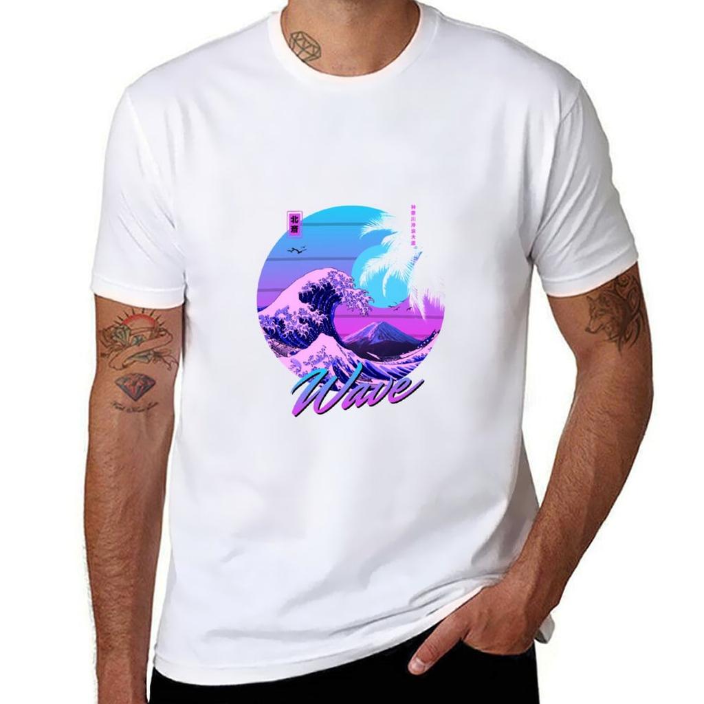 Vaporwave Kanagawa T-Shirt croswit shirt man T-shirts man designer shirts basketball graphic tees mens funny t shirts