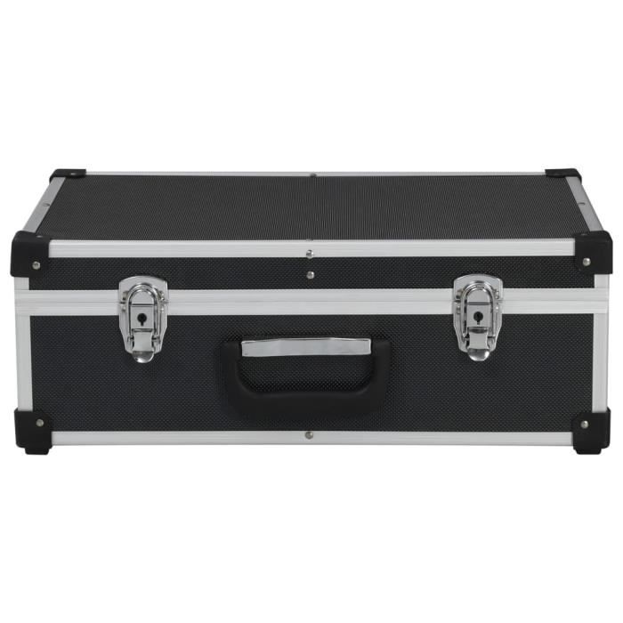 VidaXL Valise à outils 46 x 33 x 16 cm Noir Aluminium